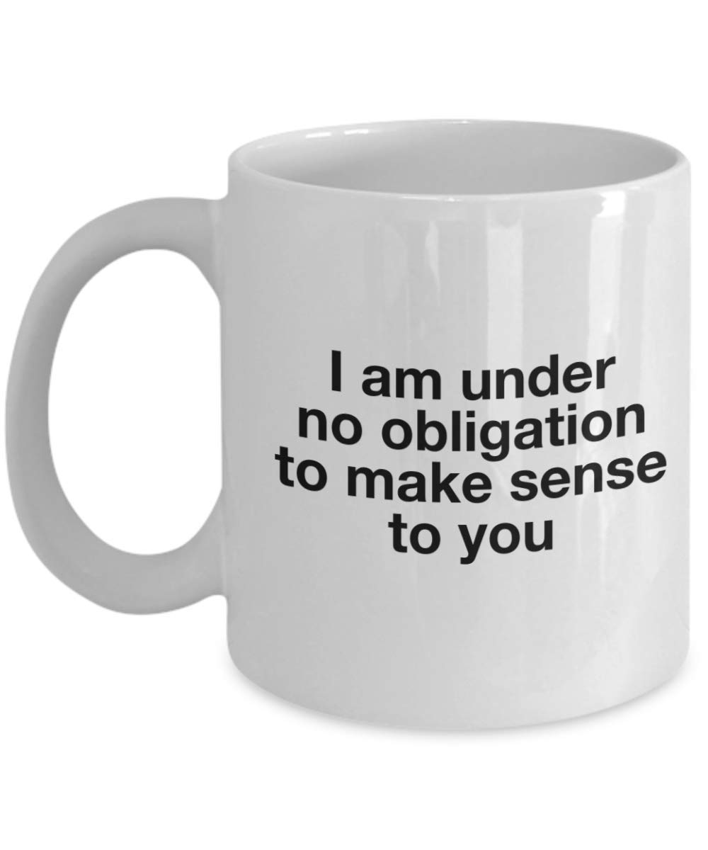 Sassy Mug Sarcastic Funny Gift Idea No Obligation to Make Sense to You Coffee Tea Cup