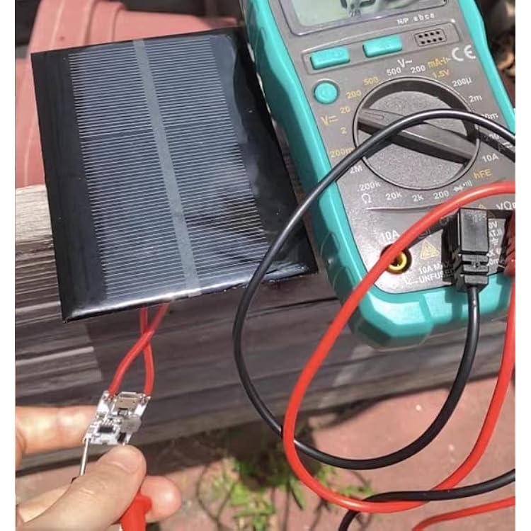 Fielect 5Pcs 1.5V 0.65W Small Solar Panel Polysilicon Mini Solar Cells DIY Electric Toy Materials for Battery Power, 80x60mm