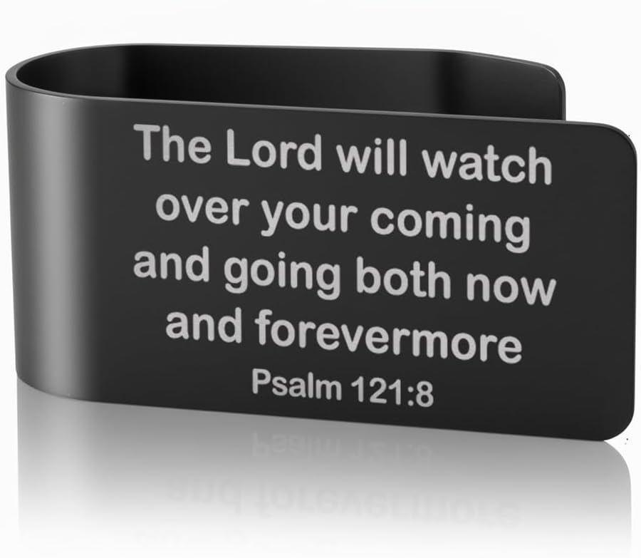 The Lord Will Watch Over Your Coming and Black Visor Clip for Cars
