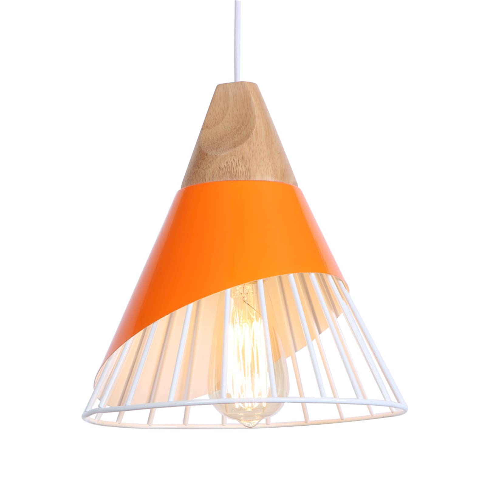 Lámpara de araña ajustable con silueta de bádminton y madera 8