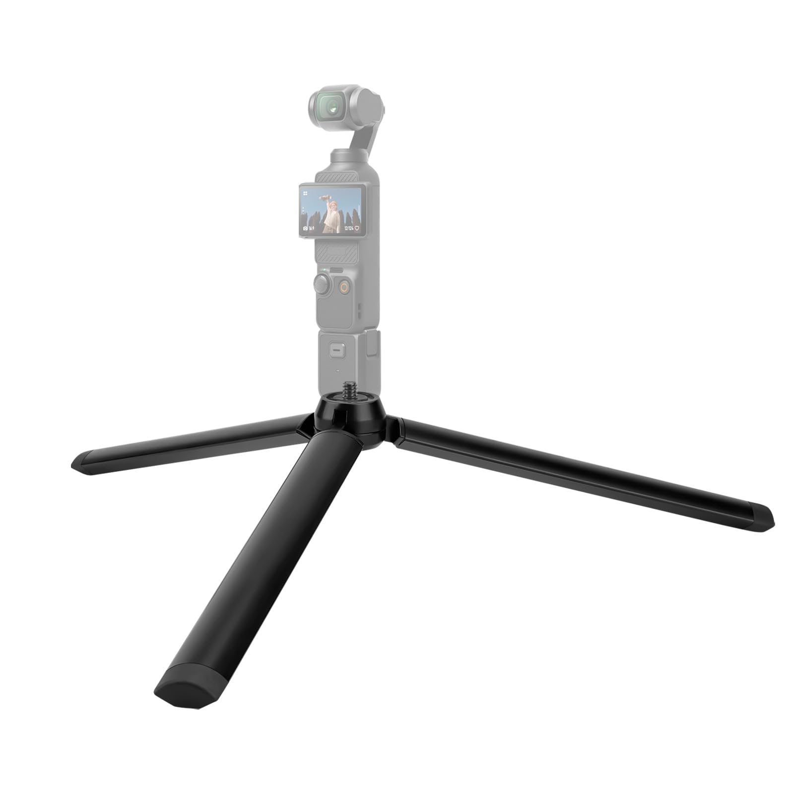 GEEKRIA Metal Mini Tripod for Action Camera, Desktop Tabletop Stand Compact, Portable Travel, Compatible with DJI Osmo Pocket 3, Action 5 Pro Camera (Large/Black)