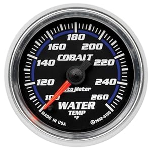 Auto Meter 6155 Cobalt Full Sweep Electrical Water Temperature Gauge, 2 1/16″