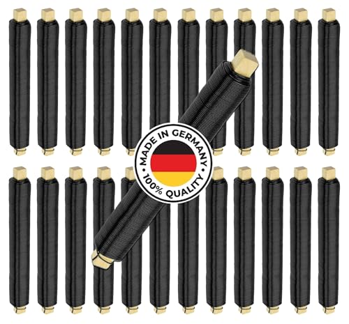 Weichgeglühter PREMIUM Blumendraht Made in Germany Ø0,65mmx38m je Stück | Äußerst biegsam, stabil & flexibel als Bindedraht, Wickeldraht, Pflanzendraht, Pflanzenhilfe (Blau geglüht, 25 Stk.)