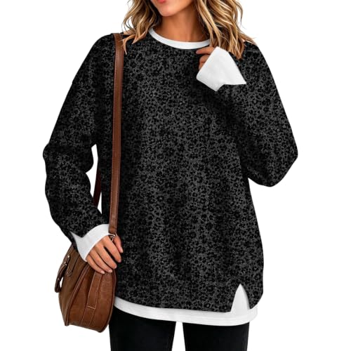 Crewneck Sweatshirts Women Leopard Print Y2K Fall Clothing for Women 2026 - image 8