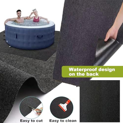 Alfombra cuadrada para bañera de hidromasaje lavable que protege el suelo hinchable 7