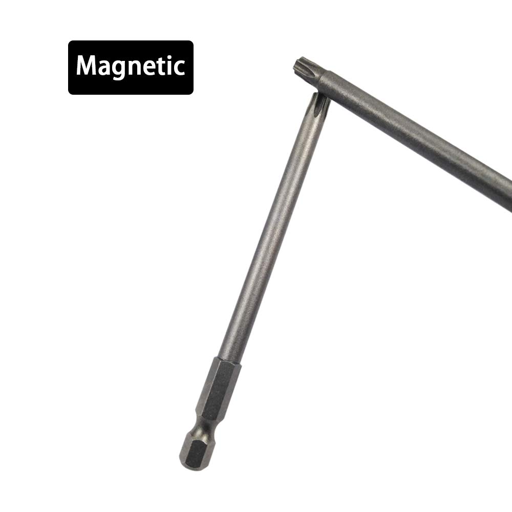 Authentic Crazy Deals Wolfride 8Pcs Torx Head Screwdriver Bit Set 1/4 Inch Hex Shank 100mm Magnetic Security Head Screwdriver Drill Bit Set S2 Steel |T8 T10 T15 T20 T25 T27 T30 T40