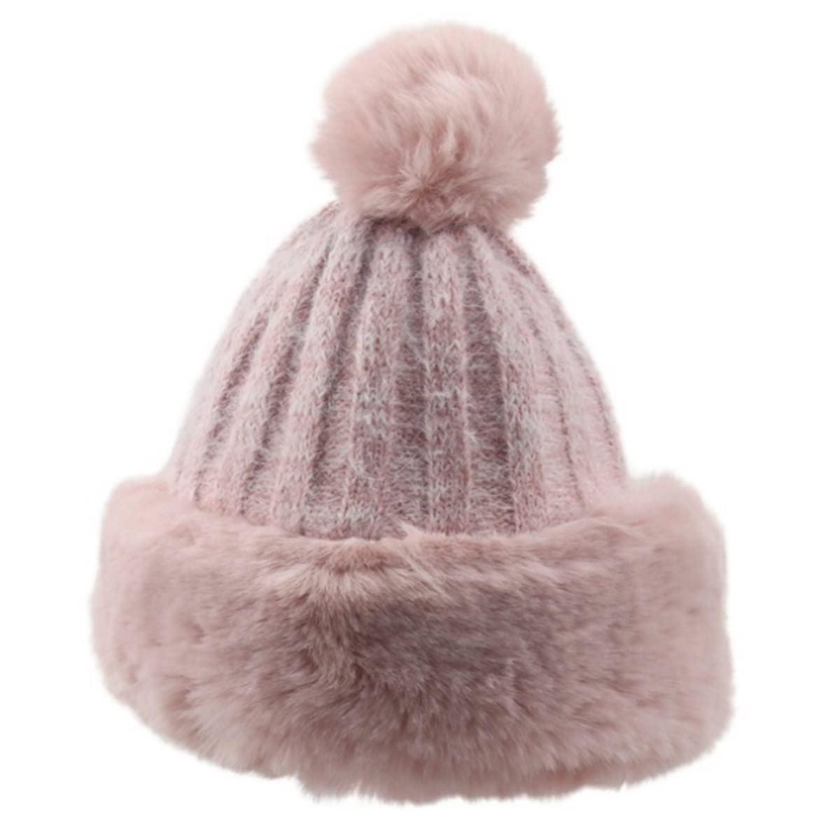 Czapka Beanie Czapka Zimowa Damska Czapka Beanie Retro Paski Fairy Warm Dzianinowa (różowa Jeden Rozmiar)