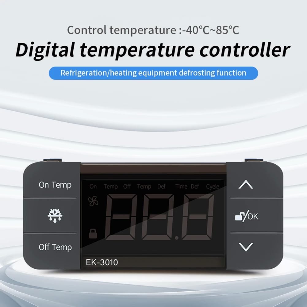 Controlador digital de temperatura de 220 V, interruptor de calor frío, refrigerador, sensor de termostato de descongelación (EK-3030), fácil de instalar y usar