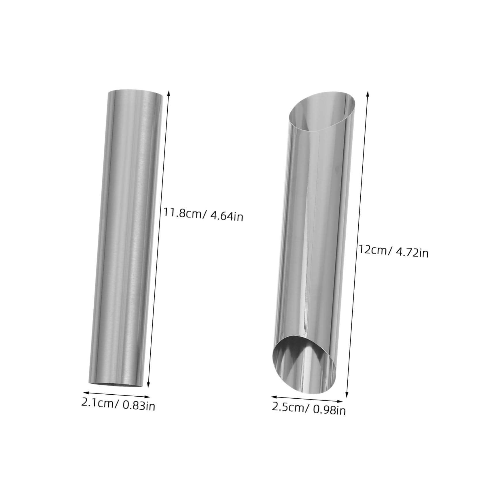 OFFSCH Pack Stainless Steel Pastry Horn Molds Large Bread Tube Molds for Baking Non-stick Cylindrical Shaped for Cannoli Croissant and Cookie Dough
