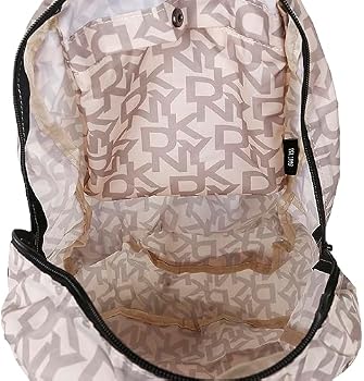 DKNY Brown and White Graphic Backpack DKNY Multipurpose Fashion Backpack, White Iconic Graffiti  main image 4