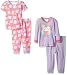 Gerber Girls' Baby and 4 Piece Cotton Pajama Set, Owls, 24 Months