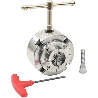 vidaXL 4-Jaw Lathe Chuck with M33 Holder Steel Silver 96 mm