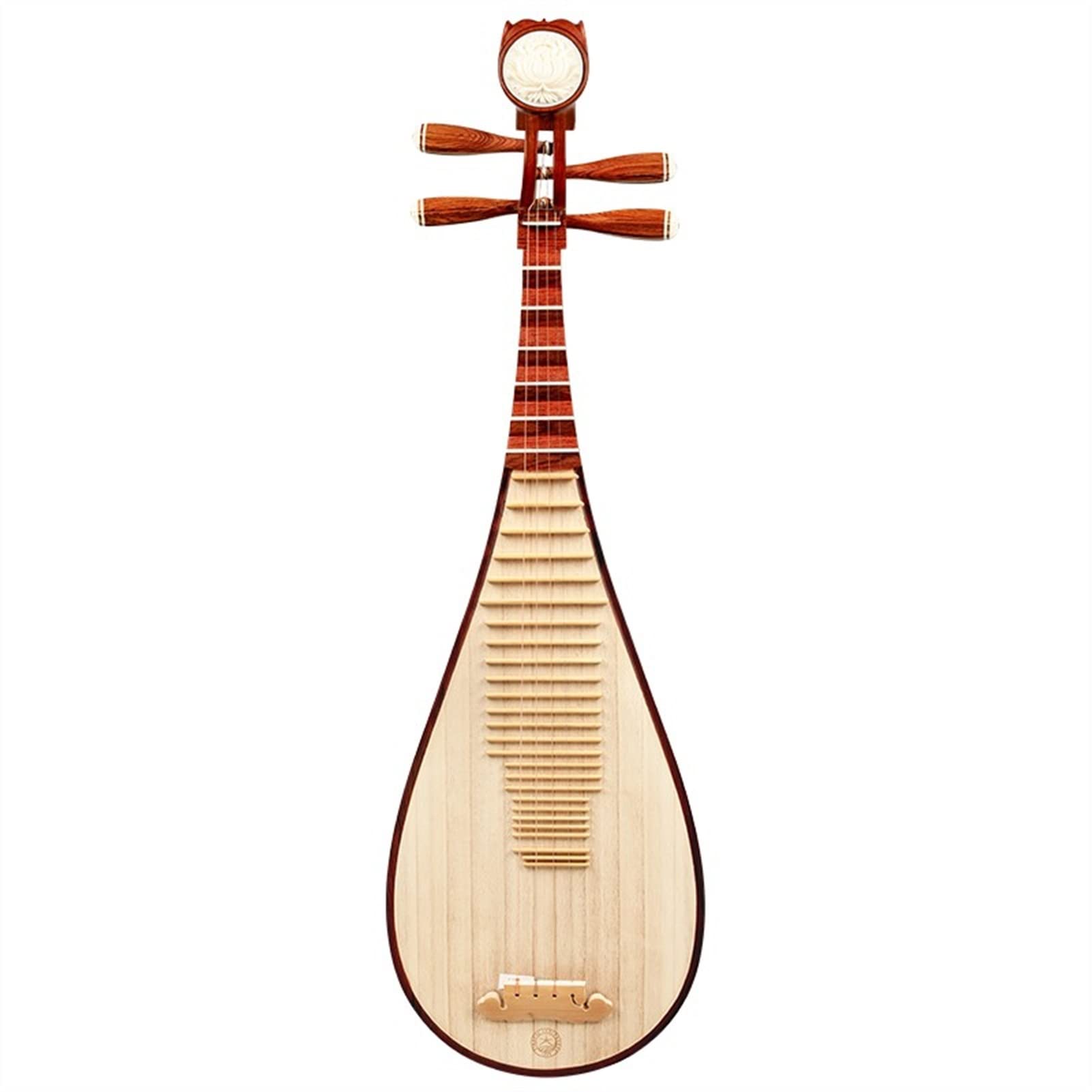 FLFL Hartholz Chinesische Lute Pipa Musical Instrument Straußs Dalbergia Material Blumen Blühen Rich Kopfschmuck Test Grade Säure Zweig Holz Pipa