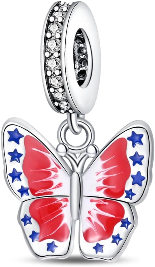 Silver Charms for Pandora Bracelets Necklaces for Women USA Flag Travel Gourmet Space Artists Airplane Dangle Bead Jewelry Gifts