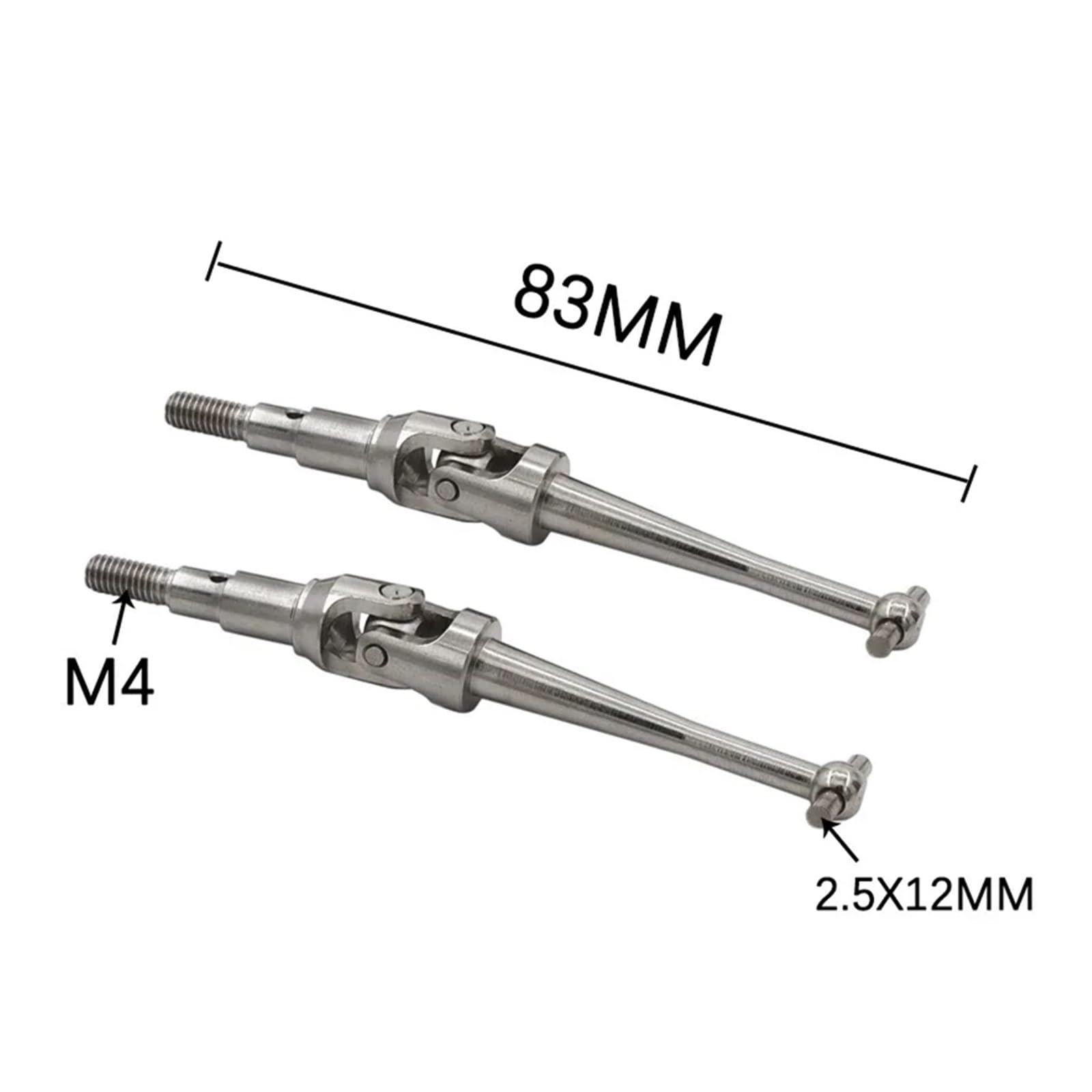 Per MJX H16 16207 16208 16209 16210 14209 14210 1/16 2 Pezzi In Acciaio Metallo Albero Motore Di Trasmissione RC Auto Aggiornamento Parti Accessori Ricambi Modellini RC