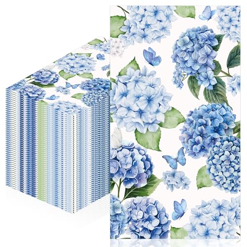 100 Pcs Hydrangea Floral Napkins