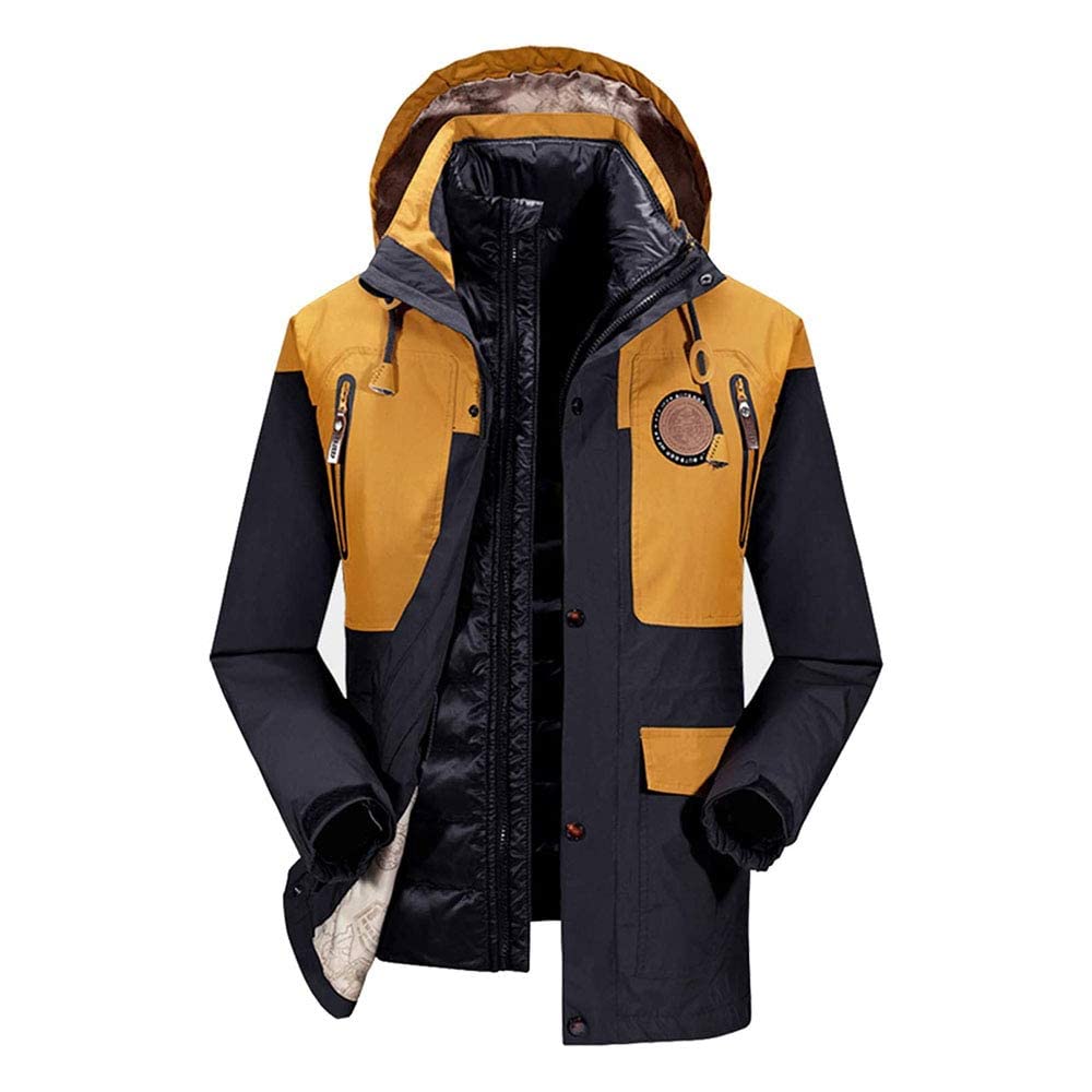 Veste de ski imperméable hommes MU jaune 4XL d'hiver isolée