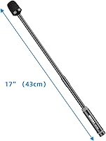 Vista 3 de Micrófono de cuello de cisne, micrófono dinámico profesional XLR de 17 pulgadas, metal negro que soporta rotación de 360°, flexión, reducción