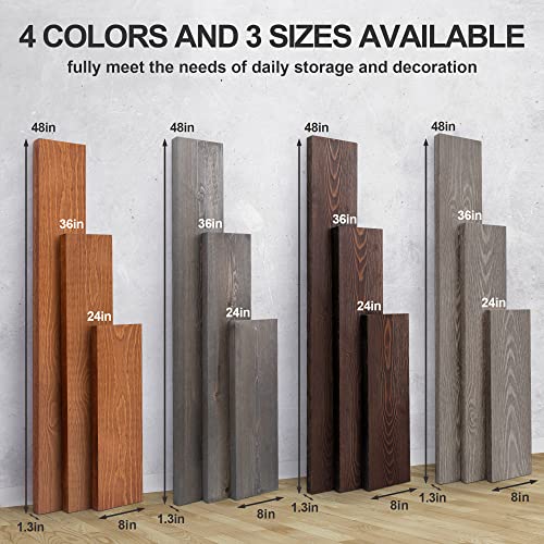 Axeman Floating Shelves Grey, 36W X 8D Wall Mounted Shelves Set Of 2, Solid Wood Rustic Farmhouse Shelves For Living Room Kitchen Bathroom, Grey Washed #TOP6