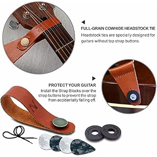 Nefelibata Sangle de guitare avec extrémités en cuir et poche à médiators pour guitare basse, électrique et acoustique - Les Beatles, Paul McCartney, John Lennon, RIngo Starr, George Harrison Nefelibata Sangle de guitare avec extrémités en cuir et poche à médiators pour guitare basse, électrique et acoustique – Image 4