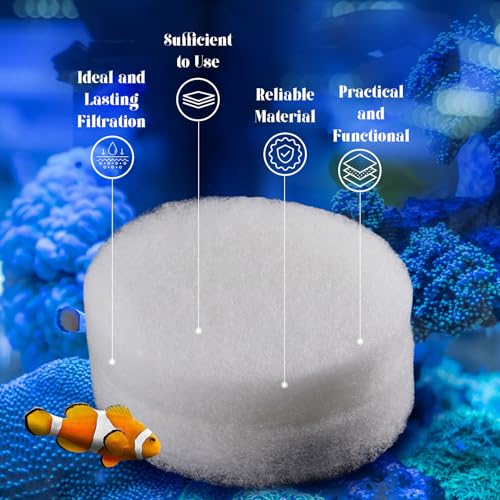 Image of Tranqun 24 Pcs Fine Filter Water Polishing Pad Compatible with Fluval Fx4, Fx5, Fx6 7 x 7 x 1.38 Inches White Filter Media Canister Aquarium Water Polishing Pads