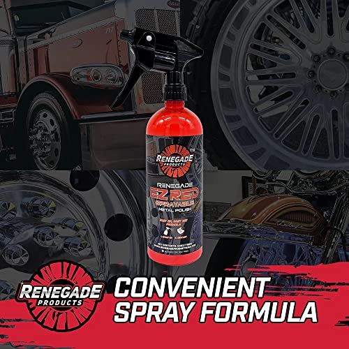 Renegade Products USA - EZ Red Sprayable Metal Polish, Chrome Cleaner & Polish, Aluminum Polish, Metal Cleaner & Polish, Stainless Steel Polish & Restorer, Metal Protectant 24oz. - Thumbnail 3