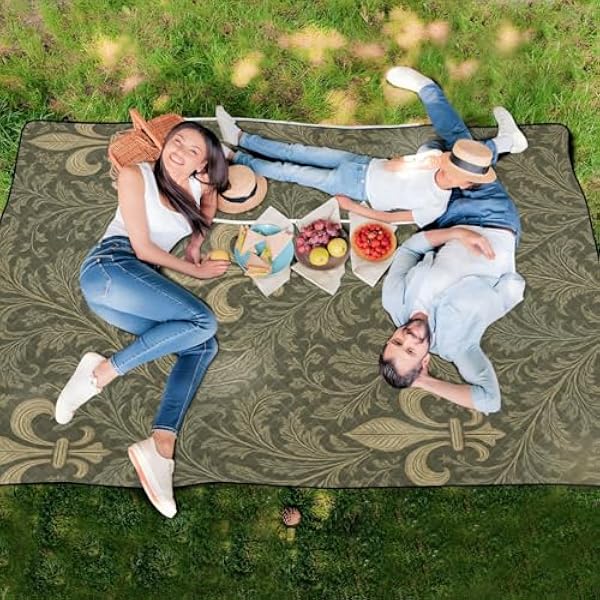 Открытый игровой коврик большой портативный парк одеяло 203 см х 300 см для женщин концерт одеяло Уильям Моррис Fleur De Lis узор