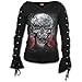 Spiral Womens - Dark Roots - Laceup Sleeve Top Black - L