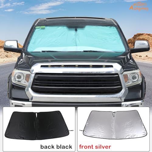 Aunginsy Front Windshield Sunshade Compatible with Toyota Tundra 2007-2021 Truck Windshield Sunshades Foldable Reflective Sun Visor for UV Rays and Sun Heat Protection Car Cool Interior Accessories - Thumbnail 5
