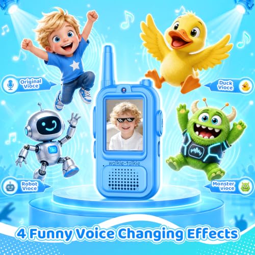 Kids Video Walkie Talkies for Boys: 2 Pack Rechargeable Long Range Walkie Talkies Toys for 3 4 5 6 7 Year Old Boy Kid Birthday Gifts Age 3-5 6-8 Year Old Boy Gift Toy Outdoor Hiking Travel — view 4