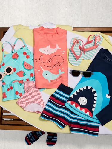 Image of Simple Joys by Carter's Baby Boys' Swimsuit Trunk and Rashguard Set