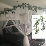 Obokidly Long Willow Vine Plants Bed Curtain Bedroom Decoration for Adults Girls Boys Bed Canopies C