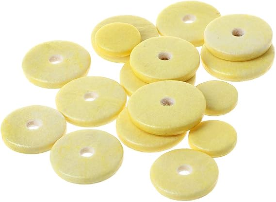 Pack of 16 Flute Pads, Flute Pads Set Replacement Accessories for Flutes Great Leather Pad