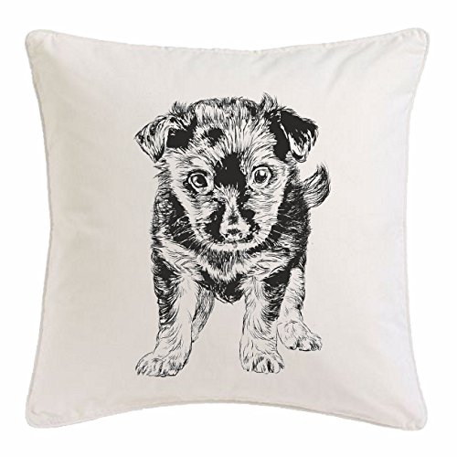 Hundewelpe – Kissenbezug 40x40 cm Baumwolle – Hundezucht Haushund Hundezwinger Züchter Welp – Wohnung Bett