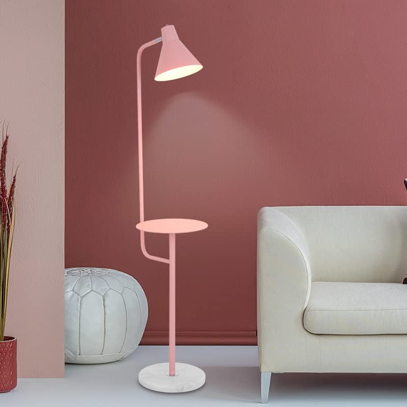 Lámpara de pie con estante de elegante estructura metálica moderna y minimalista 5