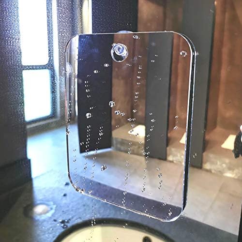 Shower Shave Makeup Mirror Fog-Free Travel Mirror for Shaving Fogless Bathroom Mirror with Removable Wall Suction Small, Portable, Handheld for Makeup
