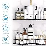 ADERTOS 12 PCS Shower Caddy Adhesive Hooks Clear Shower Caddy Sticky Pads Shower Caddy Adhesive Sticker Strips Strong Sticker Hooks Heavy Duty Wall Hooks for Corner Shelf Basket (Double & Single Hook) - Image 5