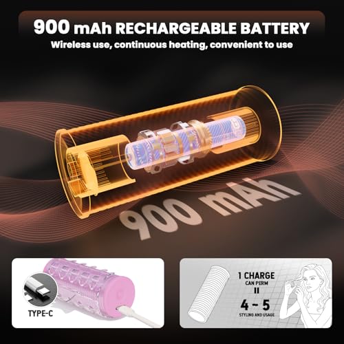 Rechargeable Electric Hair Rollers, 2pcs Mini USB Heated Bangs Roller Set, Portable Bangs Curler for Hair Styling Tool, Cordless Heated Hair Curler with Auto Shutoff, Bangs Hot Roller DIY Hairstyles