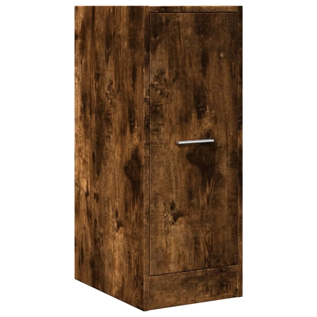 Armadietto da farmacista in legno di rovere affumicato, 30 x 41 x 77,5 cm, con 2 cassetti e estraibile, piccolo armadio da cucina e armadio da ufficio per nicchie