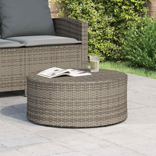 KTHLBRH Grey Rattan Outdoor Coffee Table with 68 cm Diameter - Modern Aesthetic for Balconies - Image 5