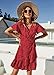 Naggoo Women's Polka Dot Printed V-Neck Cap Sleeve Short Wrap Dresses Red S