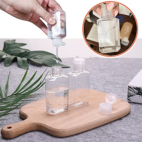 40 Pack 2 Oz Plastic Refillable Bottles With Flip Cap,Clear Empty Hand Sanitizer Bottles,Portable Reusable Containers With Lids For Shampoo,Body Soap,Toner And Lotion #TOP5