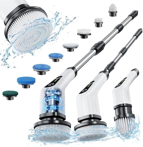 Leebein Electric Spin Scrubber, Dual-Speed 8-Head