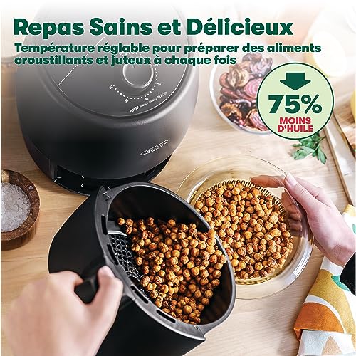 Friteuse à air 2 L BELLA et multicuiseur compact 1200W noir mat
