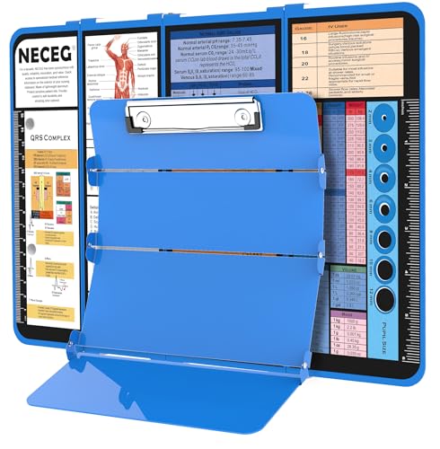 NECEG Prancheta De Enfermagem Dobrável - 4 Camadas De Alumínio Para Enfermeiras Prancheta Dobrável P