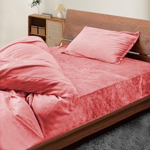 【接触温感・裏起毛2層タイプ】ボックスシーツ あったか 秋冬用 接触温感 マイクロファイバー フランネル 裏起毛 毛抜けにくい 2層タイプ ベッドシーツ ベッドカバー マットレス・敷ふとん兼用 着脱簡単 抗菌防臭 洗える(シングル 100x200cm 厚さ