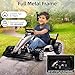 24V Electric Go Kart for Kids, Battery Powered Drift Kart with Adjustable Seat, 7.5 MPH Max Speed, 400W Powerful Motors, Forward/Reverse Function for 6-10 Years Old, White