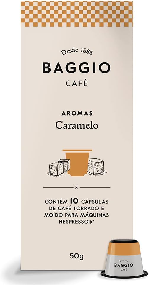 Cápsulas de Café Baggio Café Aroma Caramelo compatível com Nespresso contém 10 cápsulas