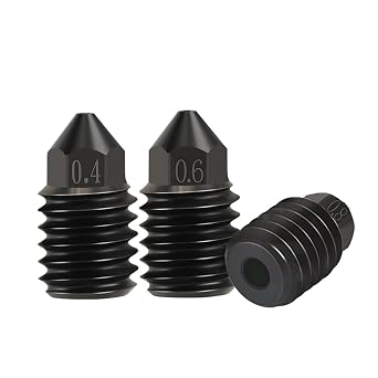 3 Pcs Hardened Steel nozzles, High-Temperature Nozzles for X1/C P1P/S Upgraded Kobra 3/S1 Comb 3D Printer Mix-3pcs