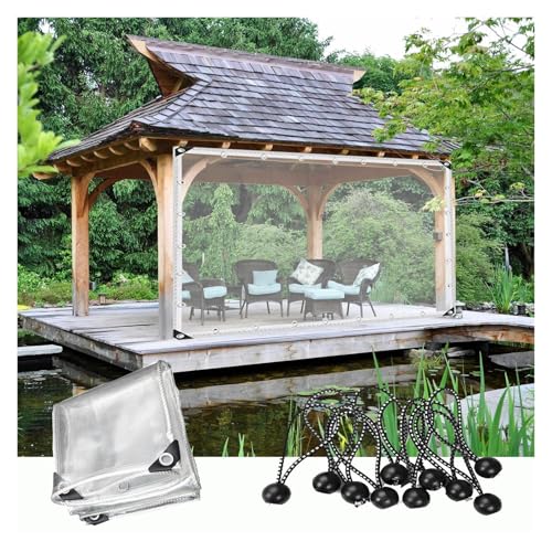 Lona transparente resistente con ojales de 1x10 m e impermeable para jardín 3